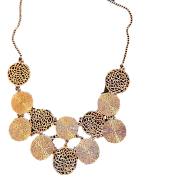 ROSE GOLD & PEWTER COLOR NECKLACE - Picture 2 of 3